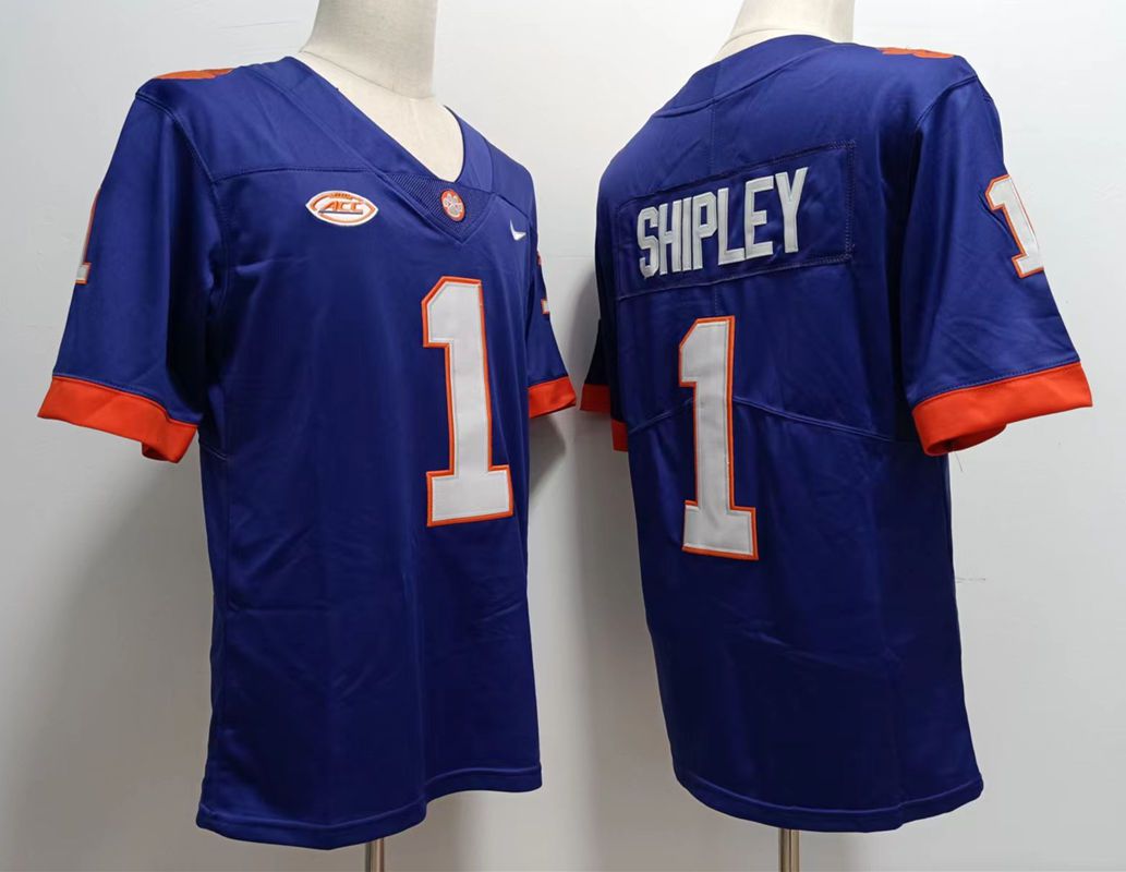 Men Clemson Tigers #1 Shipley Purple 2024 Nike Vapor NCAA Jersey->ncaa teams->NCAA Jersey